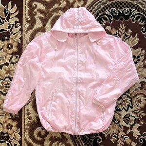 Women's sport jacket size M. Light pink. Hooded. Relaxed fit. Polyester
